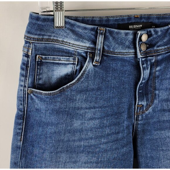 Hudson Jeans Womens 29x32 Blue Beth Baby Bootcut Denim Flap Pocket - Picture 3 of 11